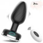 Image of the Vibrating Silicone Anal Light Plug Black