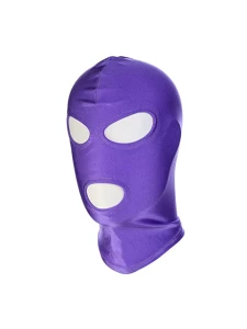 Mauve balaclava in soft spandex for fetish play