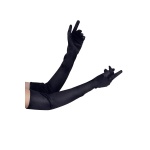 Image showing Paris Hollywood long gloves in black satin, 54cm long