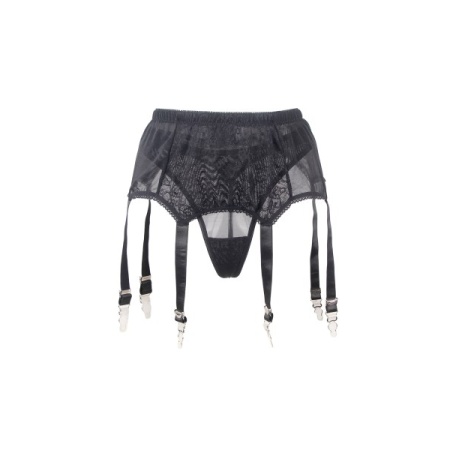 Woman wearing the Paris Hollywood High Waisted Suspender Belt