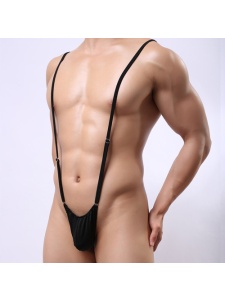 Image du Body String Singlet Strappia Noir par Nogenderwear