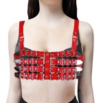 Sexy Red Synthetic Bra Harness