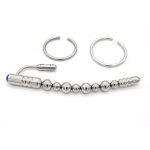 Image du Plug pénis perlé en acier avec anneau glandique