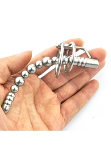 Bild des Perlen-Penis-Plugs aus Stahl mit Eichelring