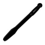 Image du plug de pénis en silicone creux Deluxe, noir et blanc