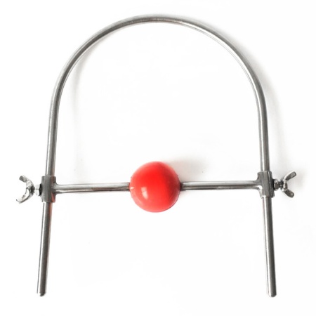 Image of the Red Ball Bite, an adjustable and safe BDSM accessory