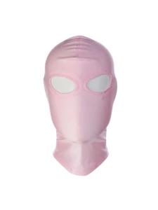 Pink Spandex balaclava for BDSM experiments