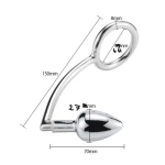 Cockring Plug Ø 44 con 3 diversi tappi in acciaio inossidabile per uso medico