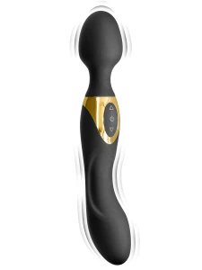 Image of the Wand 2 in 1 Black Empire vibrator, high quality sextoy
