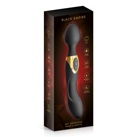 Image of the Wand 2 in 1 Black Empire vibrator, high quality sextoy