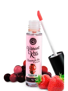 Image of Secret Play Vibrant Gloss in Strawberry Flavour, perfect for oral pleasure