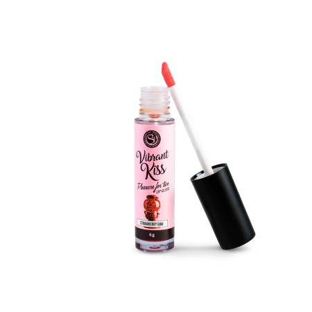Image of Secret Play Vibrant Gloss in Strawberry Flavour, perfect for oral pleasure