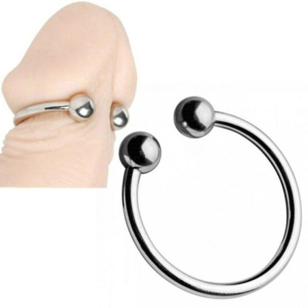 Bild des Perlen-Eichelrings mit Druckpunkt XL aus rostfreiem Stahl