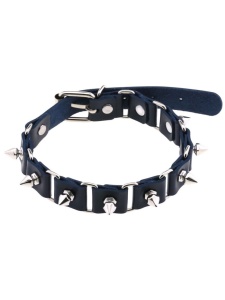 Black Punk Piks BDSM necklace with metal spikes by FOY JEWELS