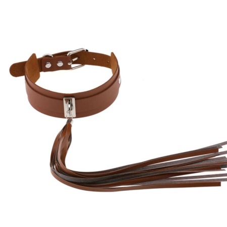 Extra Long Brown Pendant Necklace - Accessoire BDSM Tendance