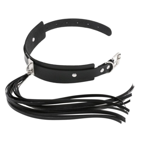 Image of the Extra Long Black Pendant Necklace, an elegant BDSM accessory