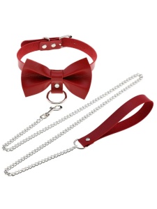 BDSM red butterfly collar and lead by JOY YEWELS