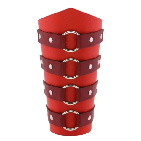 Rotes BDSM-Armband aus Kunstleder, robust und verstellbar