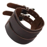 Unisex Adjustable Dark Brown Faux Leather BDSM Bracelet