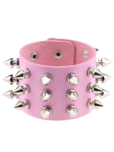 JOY JEWELS Pinkes BDSM-Armband mit eleganten Nieten