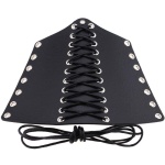 BDSM-Armband aus schwarzem Kunstleder, verstellbar und robust