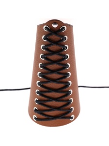 Bracelet BDSM en faux cuir brun, accessoire fetish