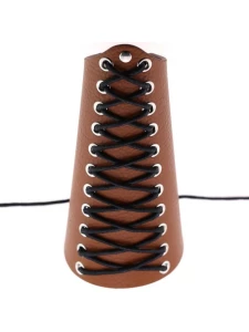 Brown faux leather BDSM bracelet, fetish accessory