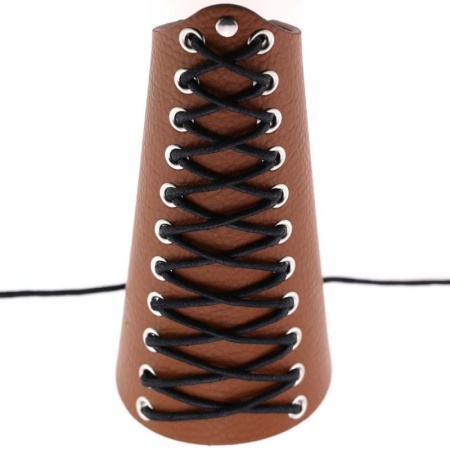 Bracelet BDSM en faux cuir brun, accessoire fetish