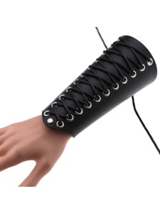 Bracelet BDSM en Faux Cuir Noir, ajustable et robuste