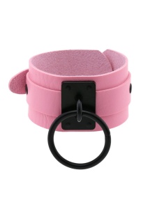 BDSM Bracelet Adjustable Pink Metal Ring by LOY JEWELS