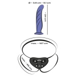 Image of You2Toys Vibrating Belt Dildo, purple sextoy for pleasure for two