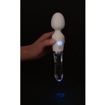 Immagine del vibratore a bacchetta luminoso in vetro e silicone Liaison