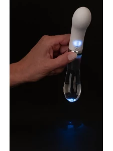 Leuchtender G-Punkt Vibrator aus Glas und Verbindungs-Silikon