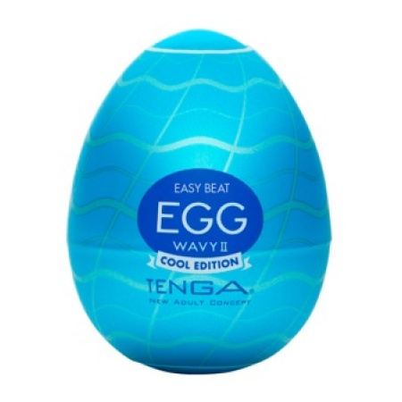 Masturbateur compact Tenga Egg Wavy II Cool Edition avec structure interne en forme de vagues