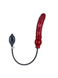 Image of the Mister B Solid Inflatable Dildo in red latex