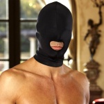 Image of the Open Mouth Rimba Hood, a BDSM accessory