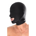 Image of the Open Mouth Rimba Hood, a BDSM accessory