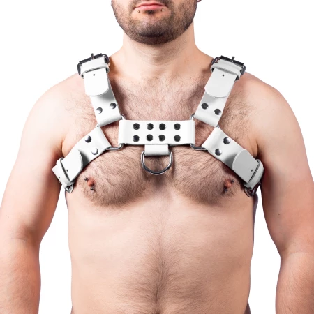 White leather harness by THE RED, BDSM accessory