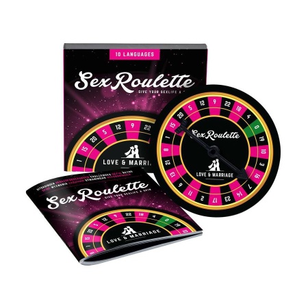 Couple playing the Love & Marriage Sex Roulette game from Tease&Please