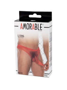 Man wearing the Red Translucent Thong - Amorable by Rimba