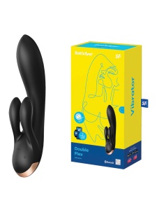 Image of the Satisfyer Double Flex Bluetooth vibrator offering triple stimulation