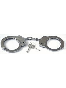 Realistic, adjustable steel handcuffs for BDSM games