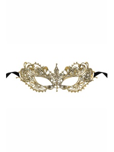 Image of the Zenith wolf mask in gold lace by Maskarade