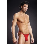 Image of the Vibrant Red Thong - Blue Line, sexy and comfortable male underwear
