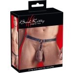 Adjustable thong with penis ring and anal plug from Bad Kitty