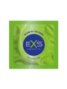 Bild von EXS phosphoreszierenden Kondomen, die im Dunkeln leuchten
