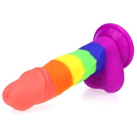 Image of the Rainbow Silicone Dildo Ø 4cm
