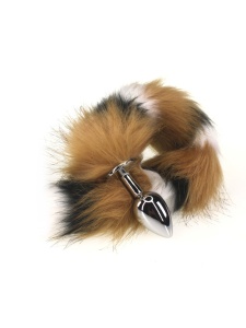 Image of a steel fox tail anal plug