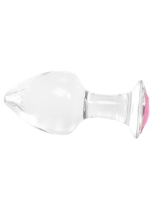 Plug anale in vetro con strass Rose M de Glas