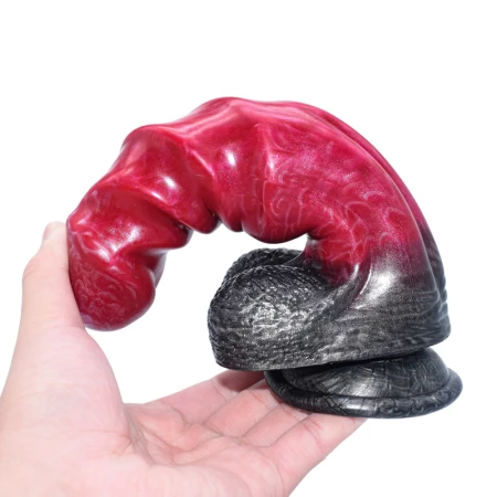 Realistic Pinkalien silicone dildo, red